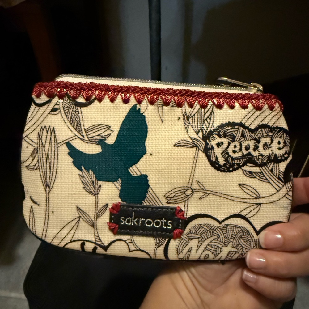 Sakroots Cream and Red Wallet